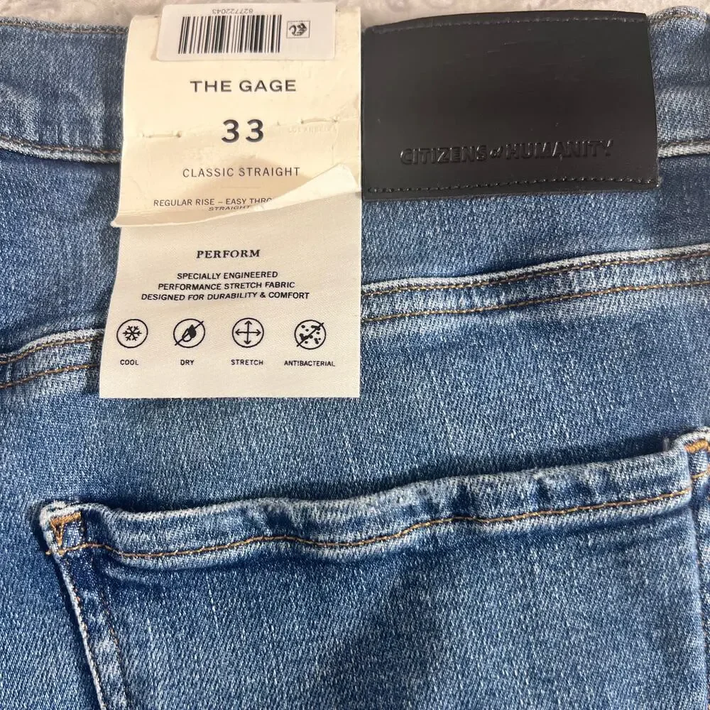 Citizens Of Humanity Gage Classic Straight Jeans In Ithica Size 33